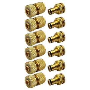 3/4 Inch Y Brass Quick Connector <strong>Set</strong> for Garden <strong>Hose</strong> Pipes Copper Material Plastic Shut off Fitting Painted Surface Treatment - Product Image 1