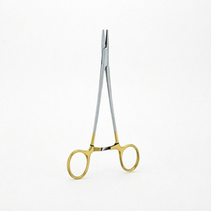 Pinzas Hegar de Acero Inoxidable con Mango Dorado, Instrumento Quirúrgico Manual Clase I con Certificación CE para Cirugía General por Blush Surgical - Product Image 1