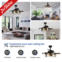 Ventilador de Techo Retráctil Inteligente 1stshine con Control Remoto, Asistente de Voz, Bajo Consumo de Energía, Diseño Elegante, Wifi TUYA, para Uso en Interiores y Exteriores