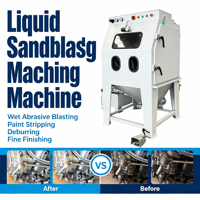 Cabine de sablage humide compacte avec système de recyclage d'eau pour laboratoire, bijouterie, horlogerie, industrie, entretien réduit et automatique