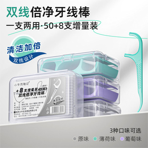 Fil dentaire double ligne haute tension, 58 pièces par boîte, saveur rafraîchissante, pack combiné cure-dents et fil dentaire - Product Image 3