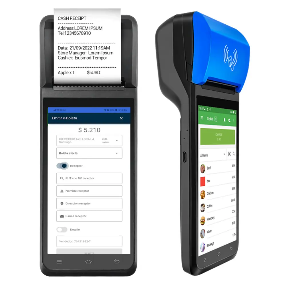FYJ-F1 5.5 ''5.99'' NFC thiết bị tất cả trong một POS Hệ thống thiết bị đầu cuối hộ chiếu đọc cầm Tay POS Máy với máy in