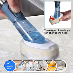 Masthome Smart Kitchen Cleaning <strong>Tools</strong> Long Handle Pan Pot Sponge PP Tpr Bristle Dish Washing Cleaning Brush With Soap Dispenser - Product Image 5