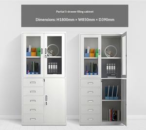 Armoire de classement commerciale en acier pour archives de bureau, stockage de bons de paiement, simplicité moderne, type coulissant, avec serrure de tiroir - Product Image 6
