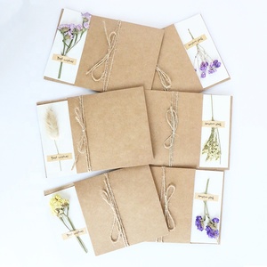 Cartes de vœux artisanales, culturelles et créatives, papier kraft rétro, fleurs séchées, cartes de vœux de vacances pour les enseignants, Noël - Product Image 6