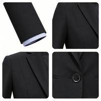 Costume professionnel en laine peignée pour femme, tenue de travail formelle, uniforme de travail, blazer haut de gamme, ensemble pour les entretiens et les ventes