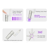 Lampe UV pour cils à double mode de fixation sur bureau 395 nm avec support de lumière annulaire de 100 cm pour les artistes en extensions de cils