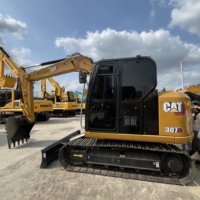Excavatrice sur chenilles d'occasion CAT 307, Caterpillar 307 d'origine, 7 tonnes, avec lame de bulldozer