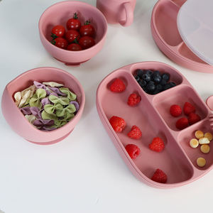 Juego de alimentación de bebé de silicona sin BPA personalizado al por mayor, plato de succión, cuchara, tenedor, suministros de destete - Product Image 6