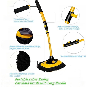 Brosse de lavage de voiture avec <span class=keywords><strong>balai</strong></span> de nettoyage en microfibre à long manche Outil de kit - Product Image 5