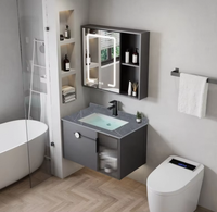 Meubles de salle de bain contemporains modernes, meuble-lavabo avec miroir, lavabo, solution de rangement de haute qualité, style nouveau et populaire