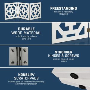 <span class=keywords><strong>Barrière</strong></span> décorative extensible autoportante pour chiens de petite/moyenne taille – Idéale pour les escaliers, les portes et les couloirs - Product Image 4
