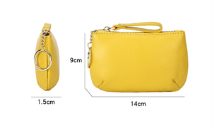 Cartera De Cuero minimalista con cremallera Para Hombre y niña, Mini llavero pequeño, monedero - Product Image 6