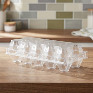 Contenedor de Huevos de Plástico Transparente Reciclable, Paquete de 10, Tapa con Cierre, Almacenamiento de Alimentos, Uso Doméstico y en la Cocina - Product Image 2