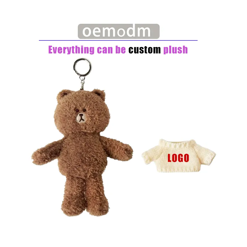 Portachiavi di peluche piccolo orsacchiotto carino personalizzato con orsacchiotto di peluche per regali per bambini