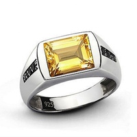 Anillo de Boda para Hombre de Plata de Ley 925 con Baño de Rodio, con Forma de Dibujo Animado y Gema de Zafiro, para Aniversario y Fiesta