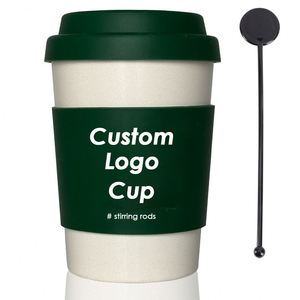 Vaso de Café de Fibra de Bambú de 12 oz, Reciclable, Ecológico, Apto para Microondas, Regalo Promocional, con Logotipo Personalizado - Product Image 1