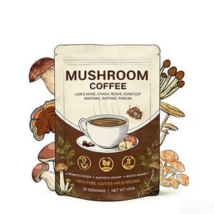 Poudre de café aux champignons biologiques, superaliment pour adultes |   Mélange instantané avec Ganoderma Lucidum Énergie naturelle et soutien anti-fatigue - Product Image 1