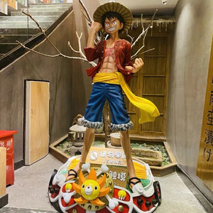 Figuras personalizadas de una pieza de resina Luffy estatua Flame Ace Zoro tamaño real acción fibra de vidrio figura modelo juguete estatua regalo animación - Product Image 2
