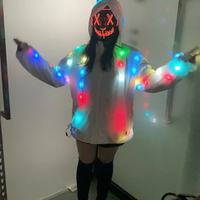 Veste en polyester imperméable à LED, lumineuse la nuit, colorée, très vendue pour la course nocturne, les fêtes, les remises de diplômes, Thanksgiving, Noël