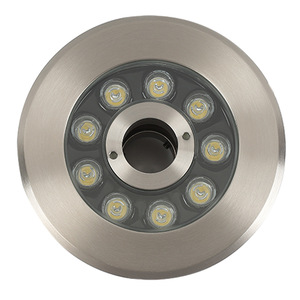 Projecteur LED rond en acier inoxydable pour fontaine, étanche IP68, blanc neutre 4100K, DC 12V, Ra80, garantie 3 ans pour installations aquatiques - Product Image 1