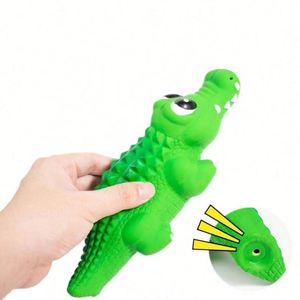 Jouet pour chien en latex naturel, crocodile couineur, grand jouet à mâcher amusant anti-stress pour chiens, fournitures promotionnelles durables pour animaux de compagnie - Product Image 2