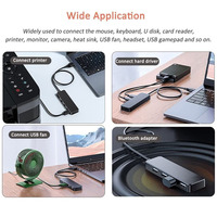 Pieza de accesorio para muebles altamente recomendada, concentrador Usb de 4 puertos 2 0 3 0, divisor de plástico móvil, USB, Color negro para ORDENADOR