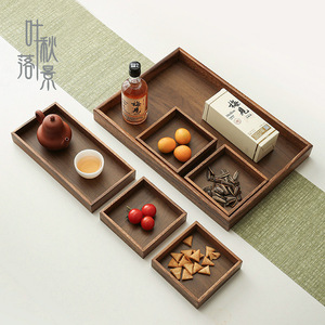 Tea And Snack Tray With Compartments Rectangle Multifunctional For <b>Table</b> Use Drink Food Storage Trays - Product Image 2
