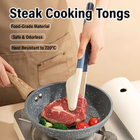 Pinces alimentaires en silicone de 29 cm de long, résistantes à la chaleur et anti-rayures 220 ℃   Pince de cuisine pour barbecue, grillades, steak et friture