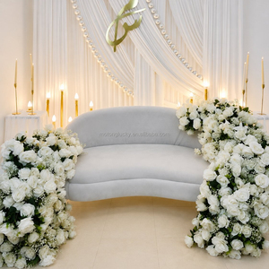 Dekorasi Pernikahan Elegan Boho Ivory <span class=keywords><strong>White</strong></span> Mawar Buatan Eucalyptus 200x40cm Latar Belakang Panggung T Perlengkapan Dekorasi Bunga Buatan - Product Image 1