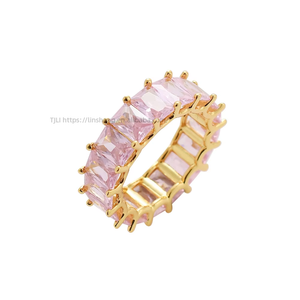 Full Zirconium Closed Zircon Copper <b>Ring</b>, Ladder Zirconium <b>Ring</b>, Female Index <b>Finger</b> <b>Ring</b>. - Product Image 4