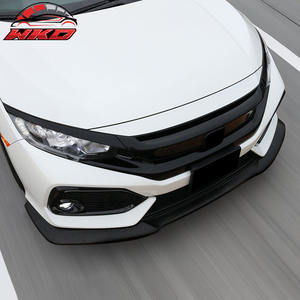 Adapté pour Honda Civic Si 4 portes Hatchback 17-21, lèvre de pare-chocs avant style GT, noir, 1 pièce, PU, accessoire extérieur de haute qualité - Product Image 3