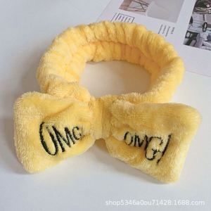 ชุดที่คาดผมและสายรัดข้อมือปักลาย OMG พร้อมโบว์ใหญ่สำหรับผู้หญิง ที่คาดผมสำหรับล้างหน้า ผ้าฟลีซนุ่ม ที่คาดผมสำหรับสปาและแต่งหน้า - Product Image 5