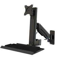 Support mural pour bras robotique industriel T8-GA01KB-B, couleur noire, avec plateau pour clavier standard, angle d'inclinaison maximal de 90 degrés, neuf
