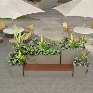 Ghế hoa kim loại đặt trong nhà/ngoài trời có chậu trồng cây, dùng cho sân vườn, lối vào, sân hiên, công viên, phòng tập thể dục, trung tâm thương mại hoặc bệnh viện - Product Image 6