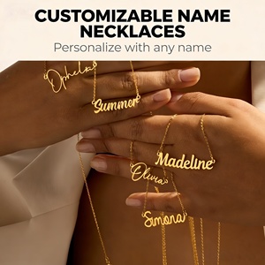 Gold Plated Fashion Fine Jewelry Stainless Steel Chain Pendant Choker <b>Custom</b> Personalized <b>Name</b> <b>Necklaces</b> for Women Birthday Gift - Product Image 1