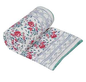 High Quality Organic Cotton Kantha <b>Quilt</b> Comforter Set Queen Size Soft <b>Bedding</b> with Printed Pattern for Home or Hotel Use - Product Image 1