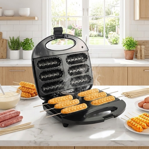 Máquina Eléctrica para Hacer Corndogs WndSeven, para Hornear 6 Salchichas, Postres y Sándwiches, con Placas Antiadherentes para Uso Doméstico - Product Image 2