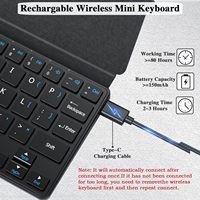 Keyboard Mini Ultra Ringan Portabel BT 2.4G Nirkabel Android iOS untuk Z Fold Stand Tata Letak US Touchpad