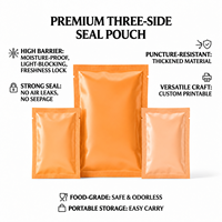 Petit sachet d'emballage avec fermeture éclair, sachet à trois soudures latérales, pochette Mylar personnalisée, sachet vide pour échantillons ou bonbons