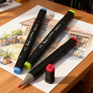 ปากกาเมจิกพลาสติก 100 สี สำหรับงานศิลปะ กราฟฟิตี แบบถาวร หัวคู่ ใช้แอลกอฮอล์ <span class=keywords><strong>เขียน</strong></span>ลื่น ชุดสำหรับวาดภาพและงาน DIY - Product Image 4