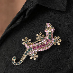 เข็มกลัดรูปจิ้งจกประดับเพชรพลอย งานแต่งงาน ลายดอกไม้บนหน้าอก รุ่น DK <span class=keywords><strong>Zx25</strong></span> แบบสั่งทำพิเศษ - Product Image 1