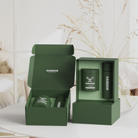 Bocaux à vis bleus mats effet doux au toucher pour compléments alimentaires avec boîtes – Emballage de luxe pour pilules, capsules et bonbons gélifiés pour soins de santé – 150-250 ml