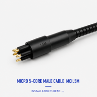 Kabel Konektor Bawah Air HYSF SUBSEA MCIL5M Micro 5-Pin Male Inline, Steker Listrik Bawah Laut Tahan Air untuk ROV AUV Kelautan