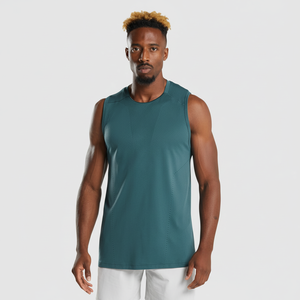 Nueva camiseta sin mangas de entrenamiento al por mayor, camiseta sin mangas deportiva suave para hombre, camiseta sin mangas blanca de color sólido para entrenamiento muscular para hombre - Product Image 1
