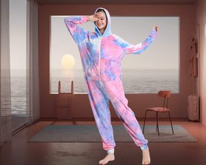 Pijama Enterizo con Capucha de Manga Larga <span class=keywords><strong>para</strong></span> <span class=keywords><strong>Adultos</strong></span>, Disfraz Tie Dye <span class=keywords><strong>para</strong></span> Mujeres y Hombres - Product Image 2