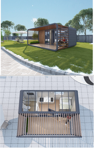 Moderna Cápsula de Descanso para Exteriores de <span class=keywords><strong>6m</strong></span>, Oficina, Estudio, Casa de Trabajo, Estructura de Acero Transpirable, Incluye Terraza en el Techo - Product Image 6