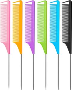 Venta Directa de Fábrica, Peine Antiestático Resistente al Calor, Peine de Cola de Rata con Logotipo Personalizado, Peine de Plástico para Peinar, Peine para Salón de Belleza y Barbería - Product Image 1