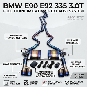 Échappement arrière à soupapes en titane VORTEX 1,2 mm avec finition bleu brûlé pour BMW E90/E92 335i 3.0T N54/N55 2006-2013 Haute performance - Product Image 1