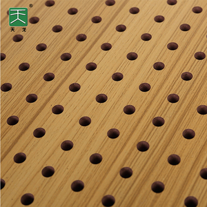 Chịu nhiệt chống cháy âm thanh hấp thụ vật liệu gỗ tường gỗ gỗ đụ<span class=keywords><strong>c</strong></span> lỗ MDF âm thanh bảng lớn bảng Trần tấm - Product Image 2